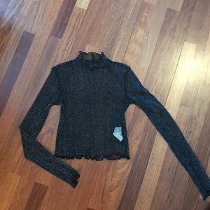 sparkly black mesh top